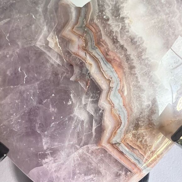 Amethyst Crazy Lace Heart with Stand‎ - Picture 6 of 11